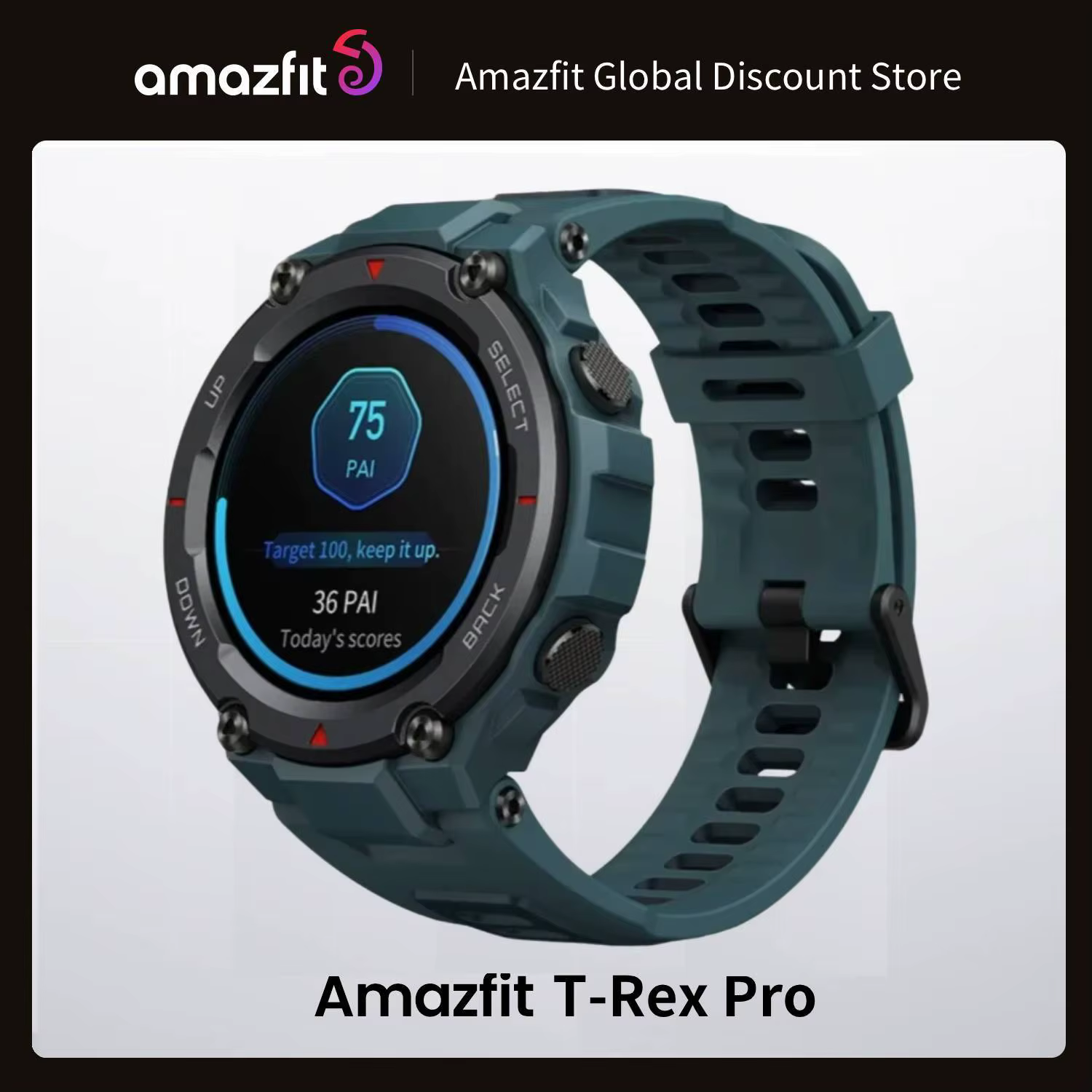 New Amazfit T-Rex pro Smart Watch for Men - GPS Outdoor 10ATM Waterproof 20-Day Battery Life Compatible with iOS And Android