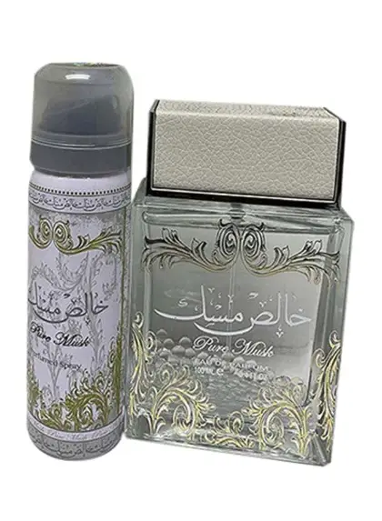 Lattafa 2-Piece Pure Musk Gift Set (1 Khalish Musk EDP 100ml, 1 Deo Spray 75ml