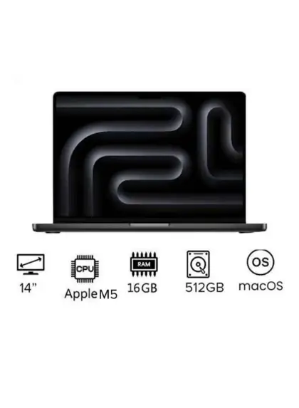 MacBook Pro MDE04 | 14 Inch Display | Apple M5 Chip | 10-Core CPU And 10-Core GPU | 16GB RAM | 512GB SSD | macOS | English Keyboard | International Version | English Space Black