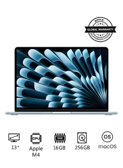 MacBook Air MC6T4 With 13 Inch Display, M4 Chip 10-Core CPU 8-Core GPU | 16GB RAM | 256GB SSD | macOS | English/Arabic Sky Blue