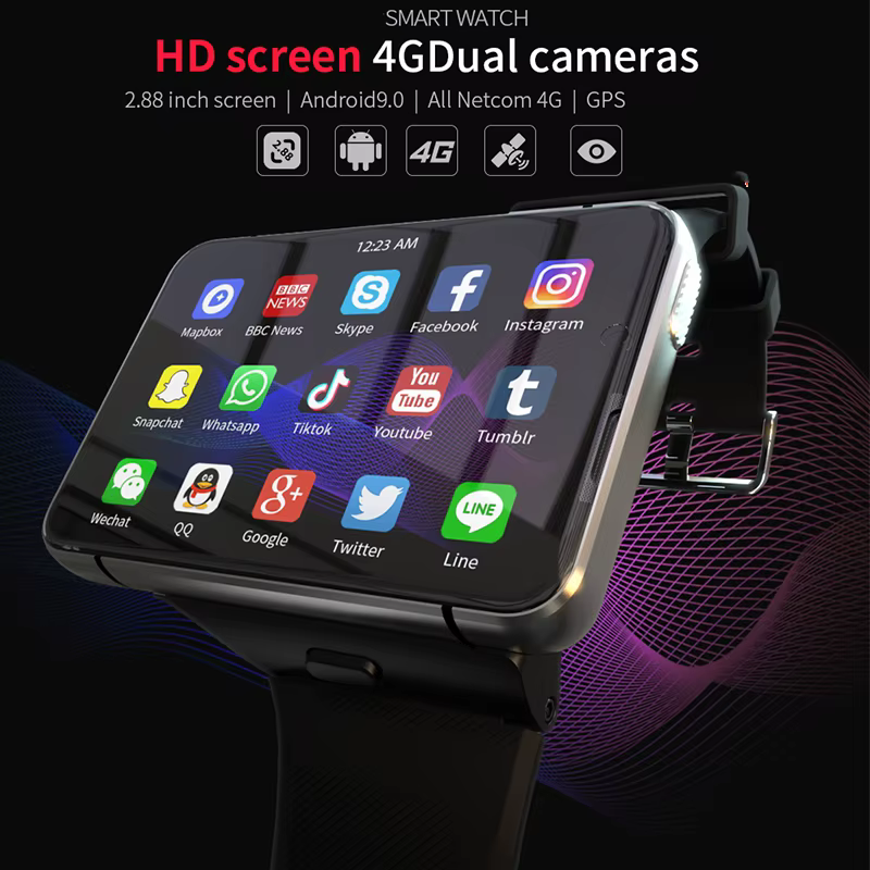 best selling big Screen 4G global sim card Smart Watch Men connect with bluetooth headset lisen music Watch Phone WIFI gps watch image 2