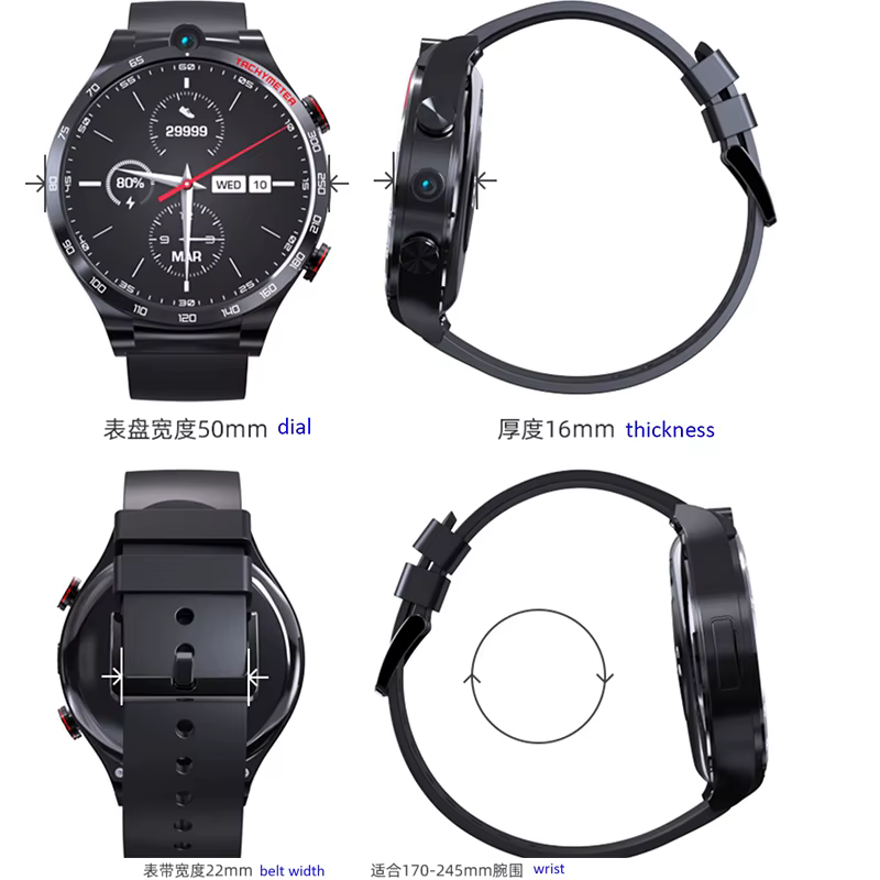 New product Watches Android 10.7 Smart Watch men 4GB ram 128GB rom 4G lte GPS Wifi SmartWatch Smartwatch with Camera Sim image 6