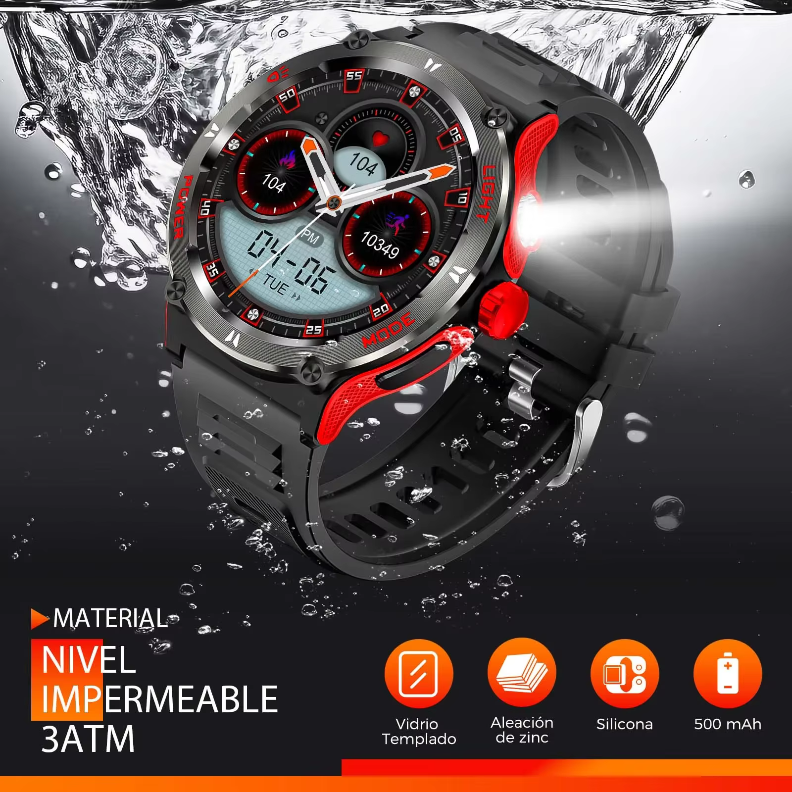 2025 Smart Watch 3ATM Waterproof 1.53" KT76 Men Sport with Compass and LED Flashlight Heart Rate Sleep Analysis Bluetooth Call image 5