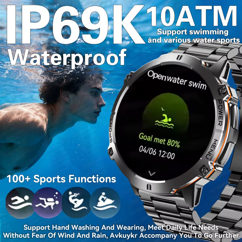 Nowy Męski Wojskowy Smartwatch GPS T-REX3 PRO Outdoor z Dużą Baterią 1000mAh, Wodoodpornością 10ATM, Połączeniami Bluetooth i Wyświetlaczem AMOLED HD image 4