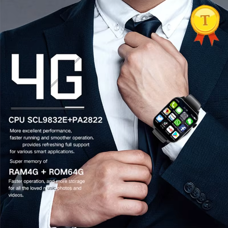 New Upgrade Big Full Touch Screen 2inch Luxury 4G Smart Watches Play Games Play Store Download Apps Gps Wifi 2025 Smartwatch Man image 2