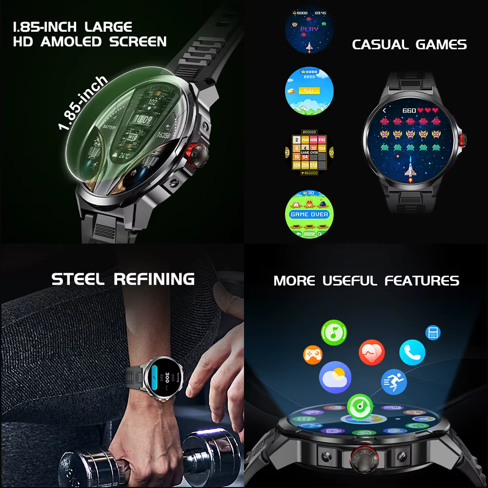 Kalobee SK50 Smart Watches for Men,Answer / Make Call,1.85" Big Screen Fitness Tracker,Waterproof Watch for Android iOS Phones image 2