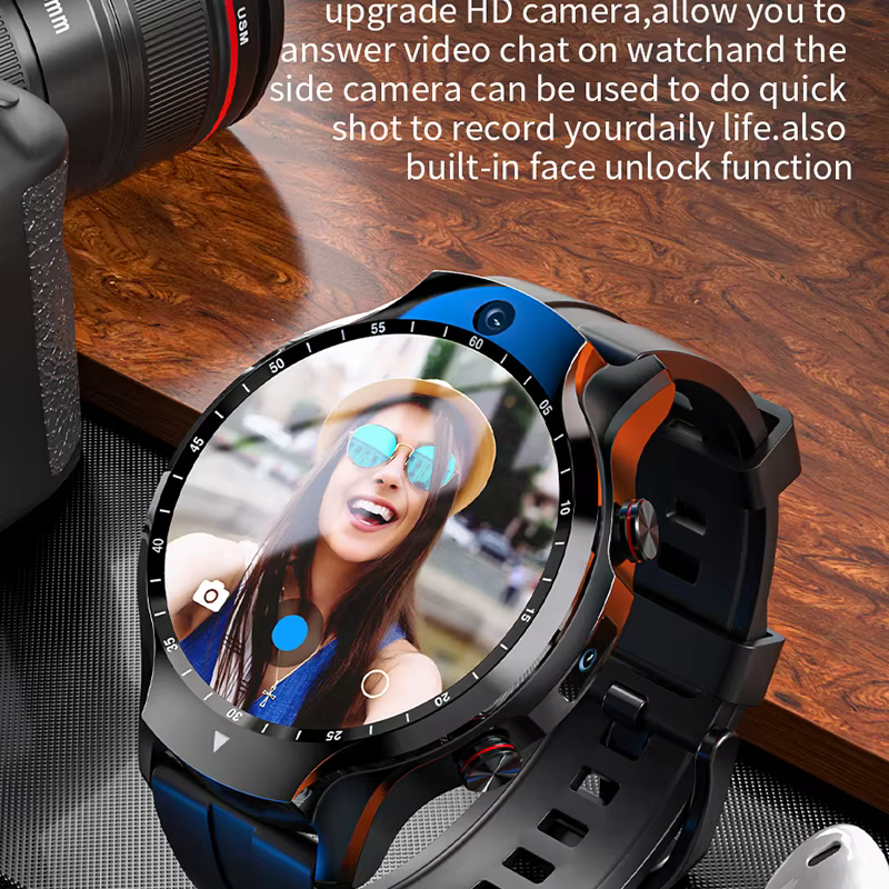 newest Smart Watch Phone Android Wifi Dual Camera Full Touch 4G Smartwatches Men RAM 4G ROM 128G GPS Watch support WiFi hotspot image 4