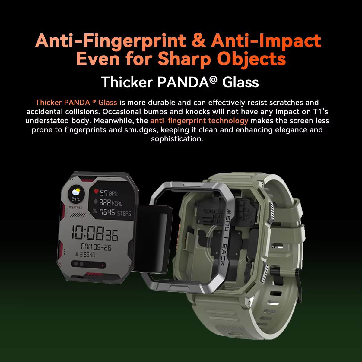 OSCAL New Smart Watch T1 2.01'' HD Display Outdoor Watches with Emergency Lighting Bluetooth Call Waterproof Smartwatch image 3