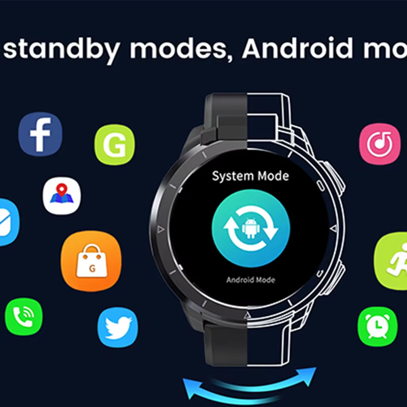 Newest Upgrade 4G Smart Watch men 13MP HD Rotatable Camera Flashlight Support 4GB 64GB Android 10.7 Wifi GPS Smart Watch image 2