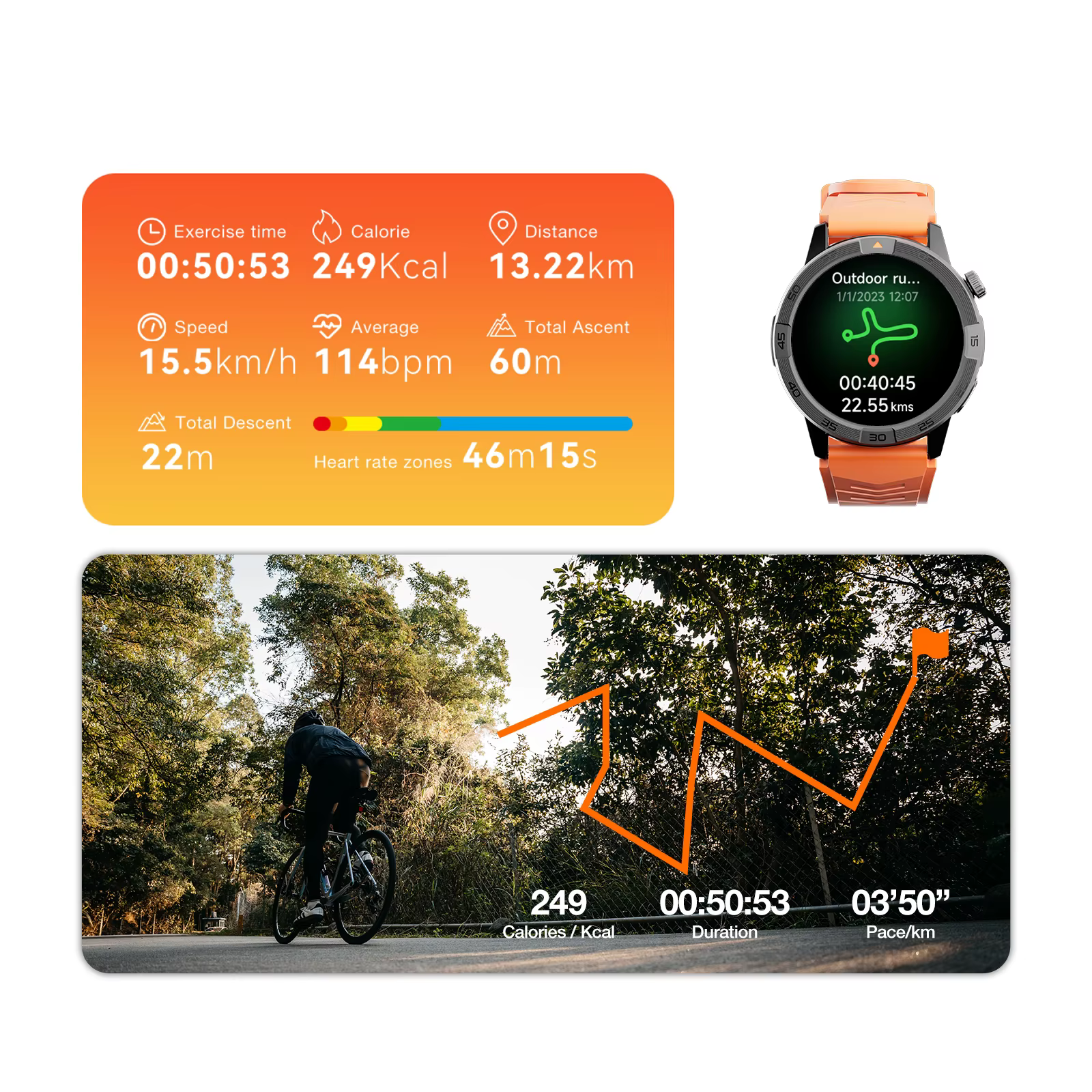 AGM Legion Pro Smart Watch GPS Offline Maps 5ATM Waterproof Heart Rate Bluetooth Calls Military Smartwatch For Men & Women image 5