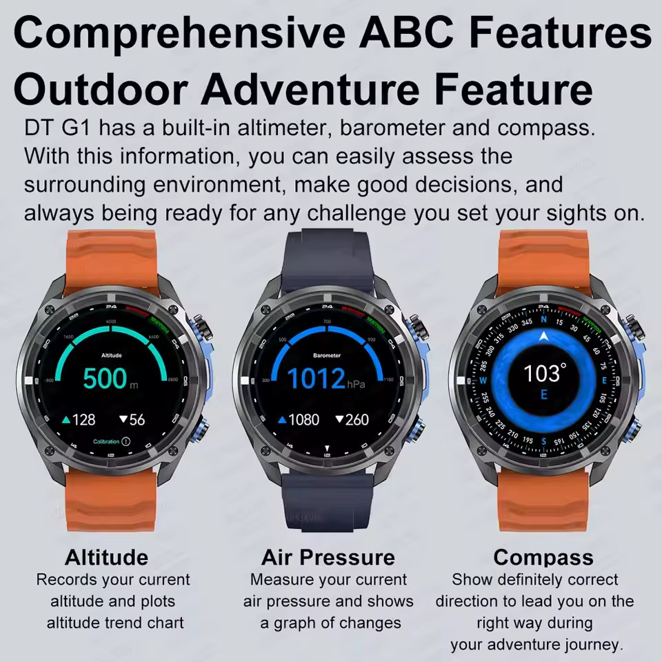 Nowy Smartwatch GPS do aktywności na świeżym powietrzu z wbudowaną mapą GPS, 4 GB pamięci, baterią 1000 mAh, funkcją połączeń Bluetooth, wodoodpornością 10 ATM, męski smartwatch sportowy. image 3