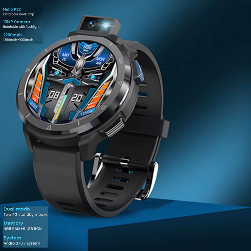 Newest Upgrade 4G Smart Watch men 13MP HD Rotatable Camera Flashlight Support 4GB 64GB Android 10.7 Wifi GPS Smart Watch image 1