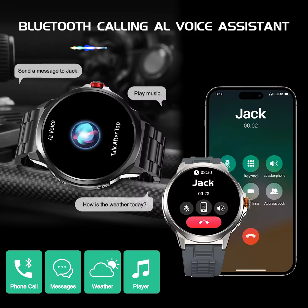 Kalobee SK50 Smart Watches for Men,Answer / Make Call,1.85" Big Screen Fitness Tracker,Waterproof Watch for Android iOS Phones image 3