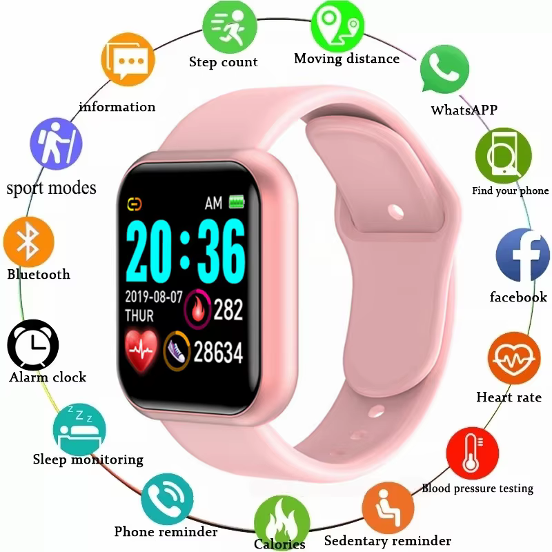Multifunctional Smart Watch Men Women Bluetooth Connected Phone Music Fitness Sports Bracelet Sleep Monitor Y68 Smartwatch D20 image 1