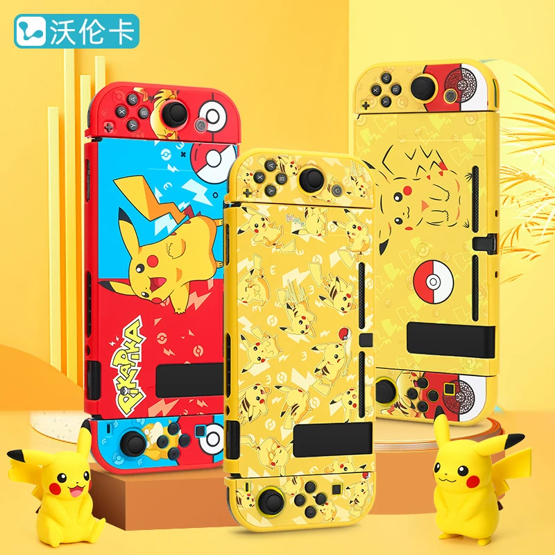 Wallenka genuine Nintendo Switch protection shell Pikachu NS handle sleeve split Mario color shell shell matte accessories sticker storage pack transparent rear shell can insert the base hard shell image 1