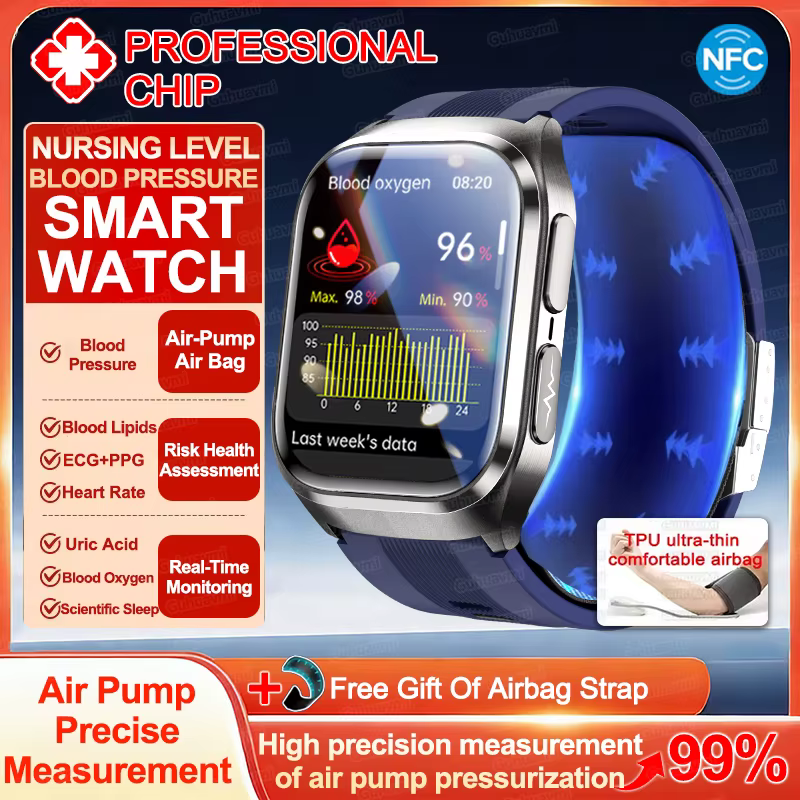 Inteligentny zegarek zdrowotny 2026 z pomiarem ciśnienia krwi, tkanki tłuszczowej, EDA, EKG+PPG, monitoringiem połączeń, smartwatche zdrowotne dla kobiet i mężczyzn, AMOLED