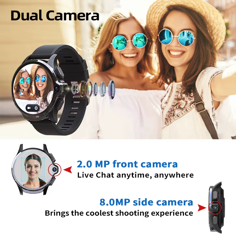 Newest Face Unlock 4G SmartWatch SIM Card Bluetooth Phone Call GPS Smart watch Heart Rate Monitoring Sports Modes Men Watch image 6