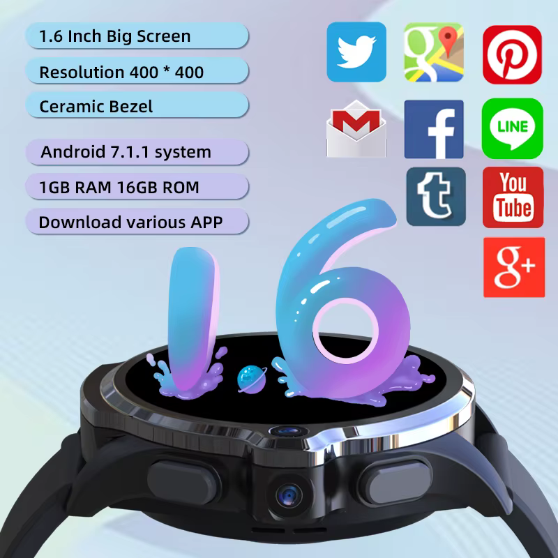 Newest Face Unlock 4G SmartWatch SIM Card Bluetooth Phone Call GPS Smart watch Heart Rate Monitoring Sports Modes Men Watch image 2