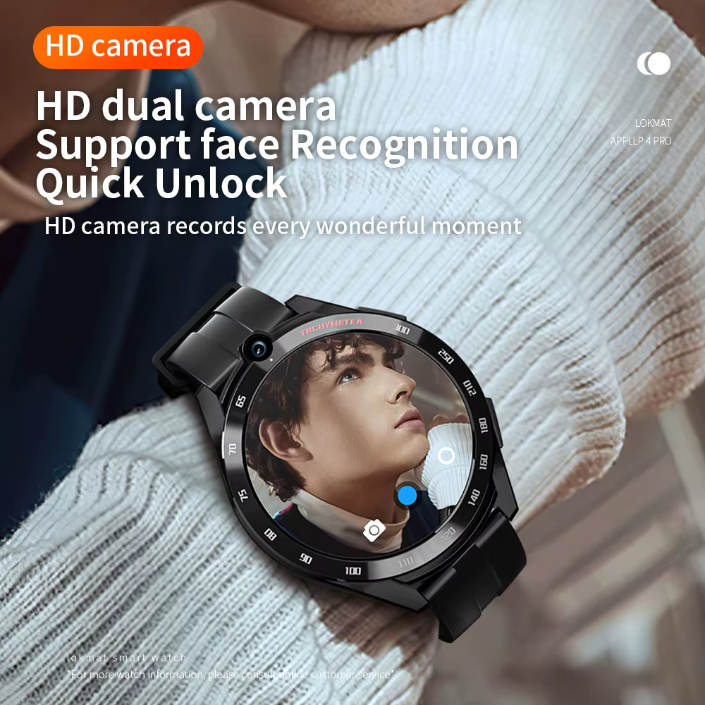 GPS 4G Smart Watch Men 6GB 128GB Android 11 Men Watch Phone Dual Camera Heart Rate Tracker WIFI Smart watch For Android IOS image 5