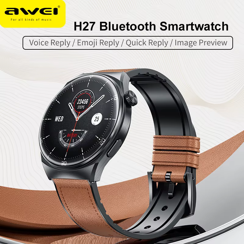 Awei Smartwatch Bluetooth Call Men Sports Fintess Watches Women Custom Wireless Charge Smart Watch for IOS Android Phone image 3