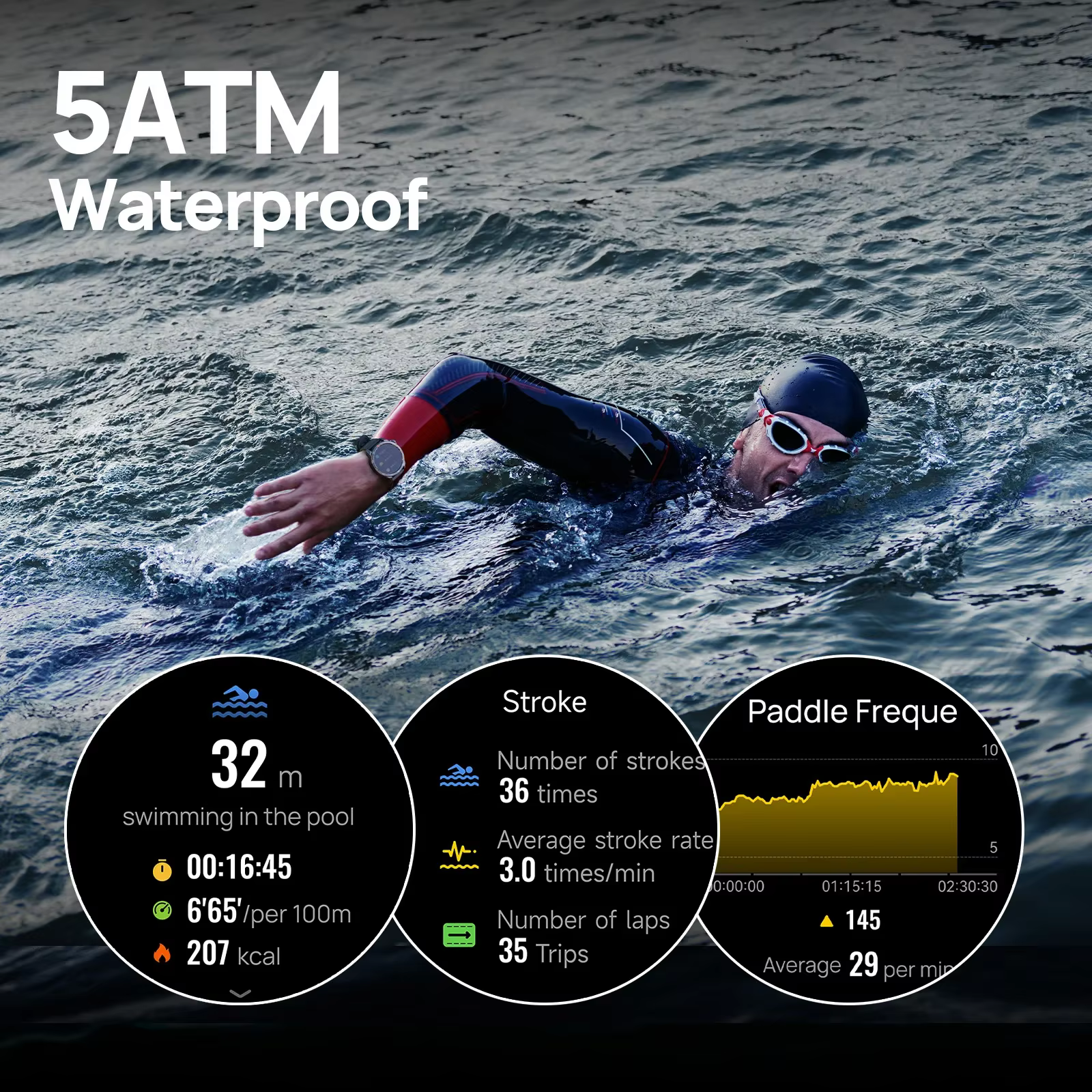 Mibro GS Pro2 Smartwatch 1.43'' AMOLED Screen 5ATM Waterproof Bluetooth Calling GPS 150 Sports Modes Smart Watch for Men Women image 6