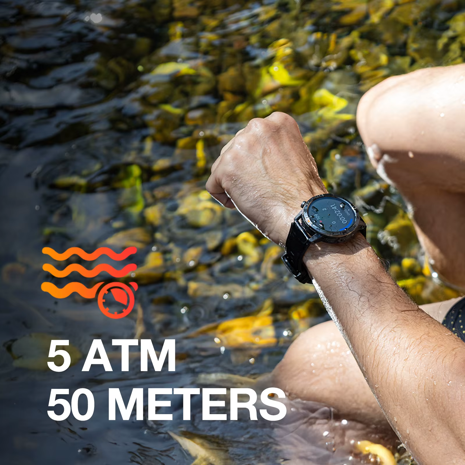 AGM Legion Pro Smart Watch GPS Offline Maps 5ATM Waterproof Heart Rate Bluetooth Calls Military Smartwatch For Men & Women image 3