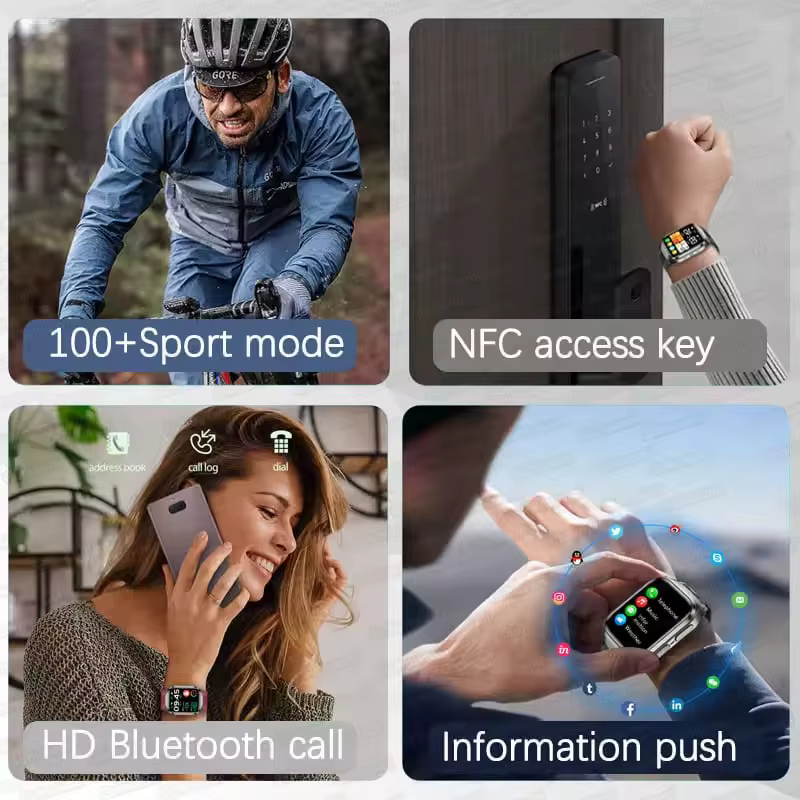 Nowy Smartwatch z Pomponikiem Powietrznym + Pomiarem Ciśnienia Krwi, Kwasu Moczowego, Lipidów Krwi, EKG, Dokładna Diagnostyka, Połączenia BT, Wyświetlacz AMOLED, Smartwatch dla Dorosłych image 6