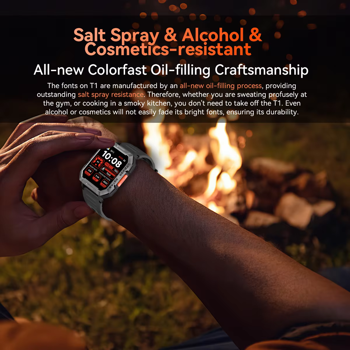 OSCAL New Smart Watch T1 2.01'' HD Display Outdoor Watches with Emergency Lighting Bluetooth Call Waterproof Smartwatch image 2