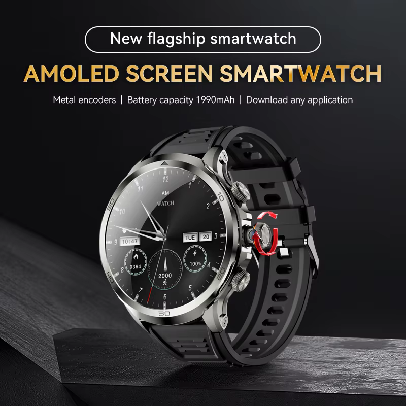 Man watch H19 SIM card Android10.1Bluetooth Dual System Play store GPS WIFI NFC 128G smartwatch with Rotating Camera smart watch image 3