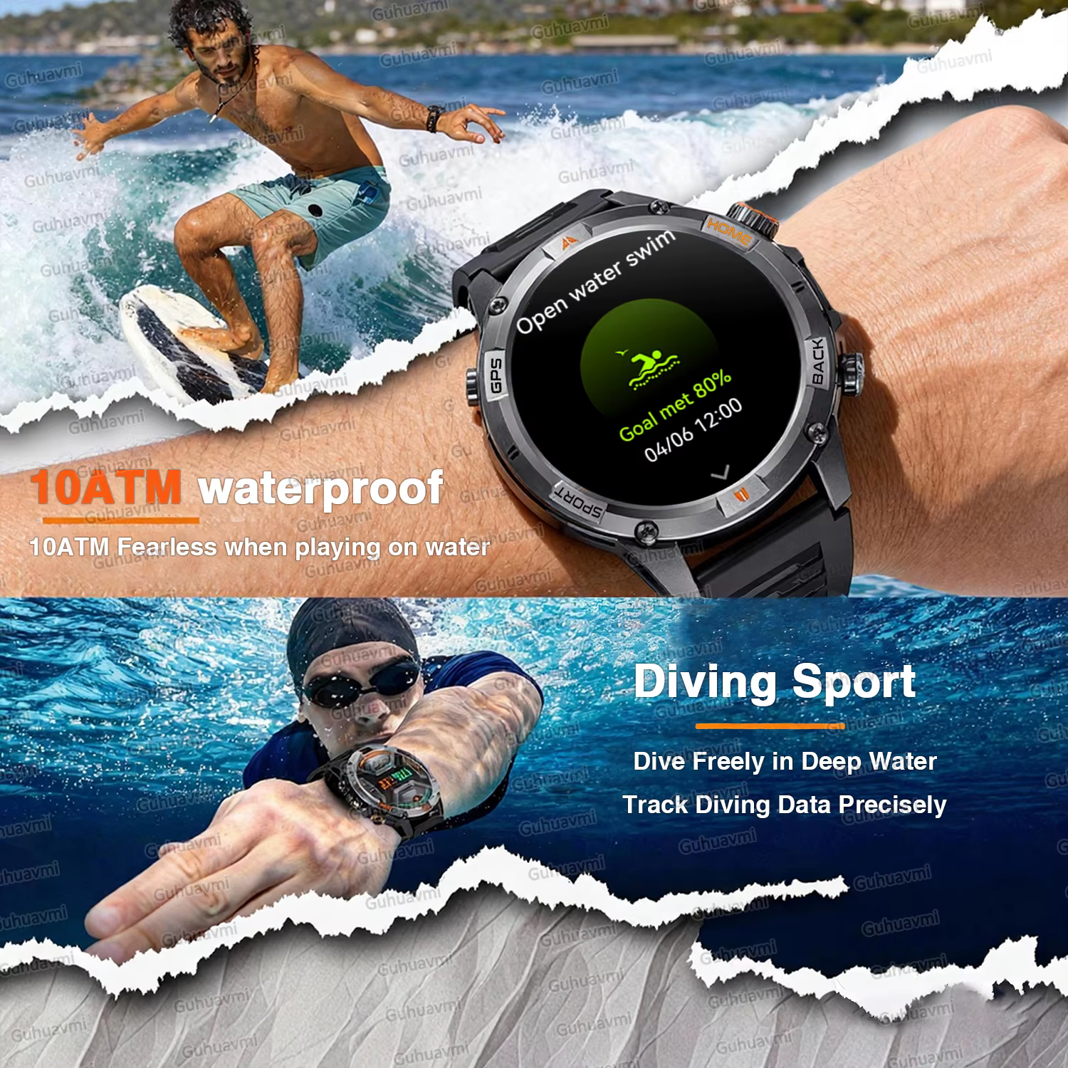 Nowy Smartwatch T-Rex3 Pro z GPS dla mężczyzn, wodoszczelny do 10 ATM, zegarek do pływania, wyświetlacz AMOLED HD 1,46 cala, połączenia, sporty na świeżym powietrzu, rok 2026 image 3