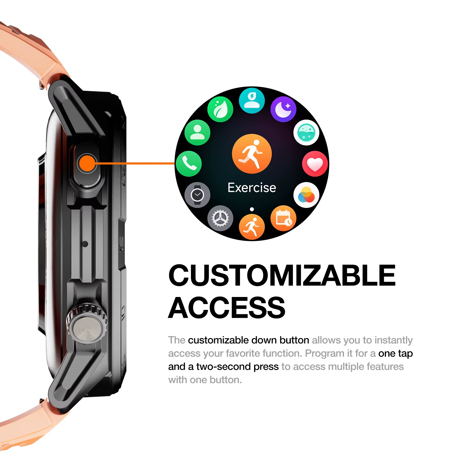 AGM Legion Pro Smart Watch GPS Offline Maps 5ATM Waterproof Heart Rate Bluetooth Calls Military Smartwatch For Men & Women image 6