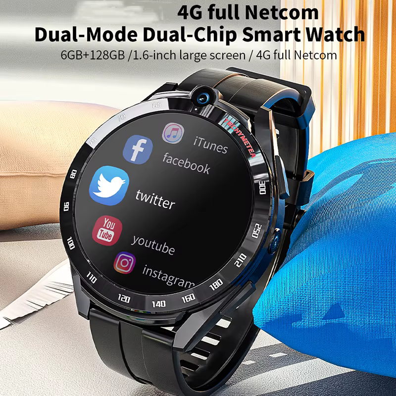 GPS 4G Smart Watch Men 6GB 128GB Android 11 Men Watch Phone Dual Camera Heart Rate Tracker WIFI Smart watch For Android IOS image 4