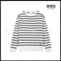 White [8182 round neck striped model]