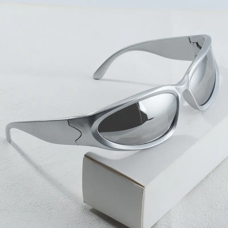 Silver Y2K Wraparounds sunglasses image 1