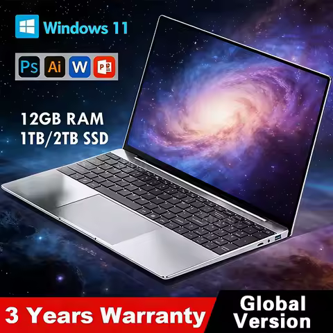 2026 14.1" Laptop Computer Intel Atom A3950 Windows 11 Pro Laptops Gaming 1920*1080 HD DDR4 16GB SSD 1TB Portable Notebook PC image 1