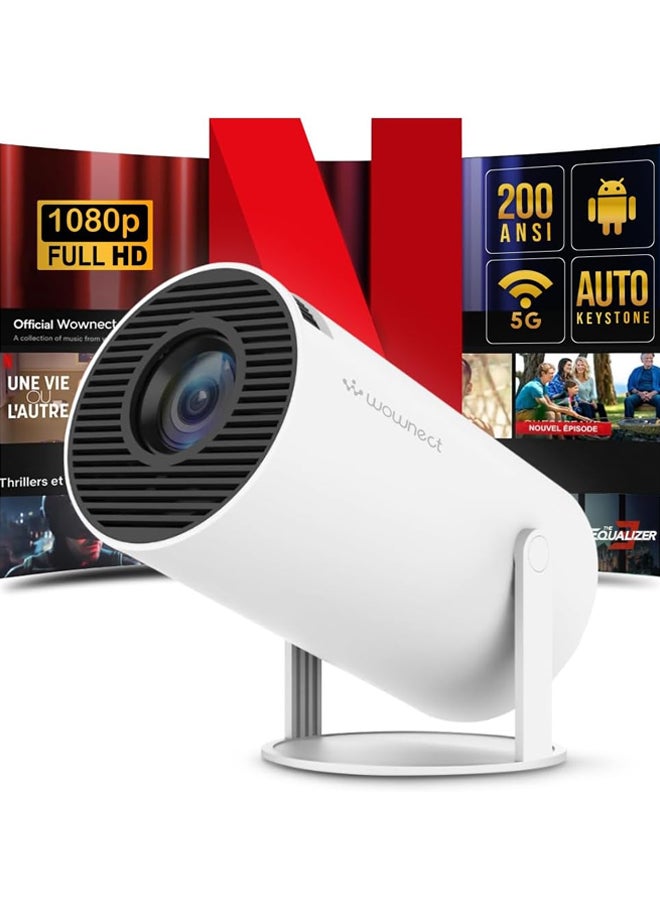 HY300 Android 5G Wifi Smart Portable Projector 1280 720P Full HD Office Home Theater Video Mini Projector Optical specifications PROJ-WO-87-AN White image 1