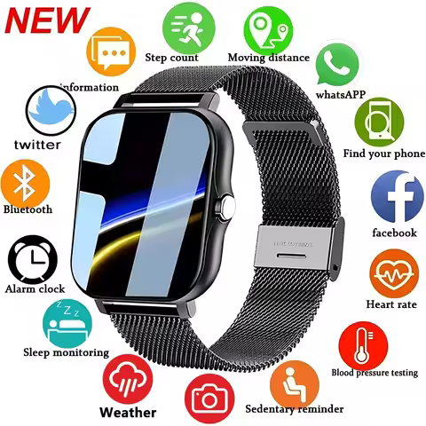 LAXASFIT 2025 New Smart Watch for Men Women Gift Full Touch Screen Sports Fitness Watch Bluetooth Call Digital Smartwatch image 1
