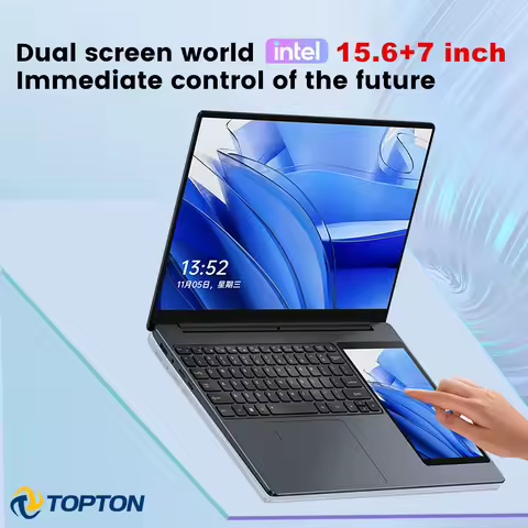 Topton L10 Dual Screen Laptop 15.6 Inch IPS + 7'' Touch 12th Gen Intel N100 Max 32G DDR4 2T SSD Slim Office Notebook PC Computer image 1
