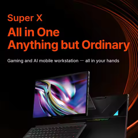 2026 AMD Ryzen AI Max+395 One XPlayer Super X 14" 2.8K AMOLED 60/120HZ Display Gaming Tablet-Laptop Hybrid Fingerprint Unlock image 1