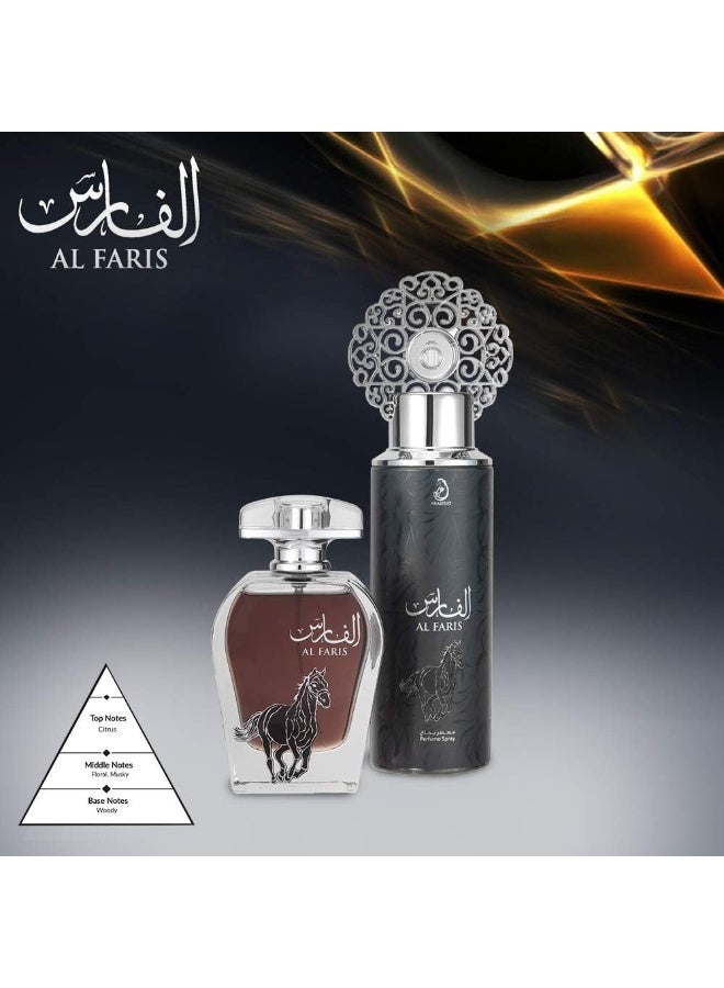 ARABIYAT Al Faris Gift Set (1 x EDP 100 ml, 1 x Perfume Spray 200ml) image 4