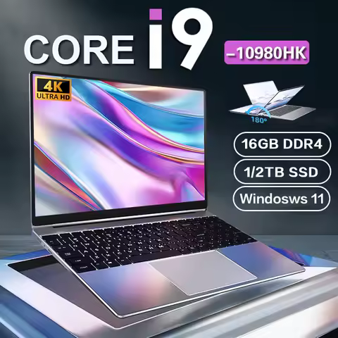 ACEKAMAS 14.1" intel Core i9-10980HK laptop 16GB RAM 1/2TB SSD Portable laptops Windows 11 Pro Office Gaming Notebook computer image 1