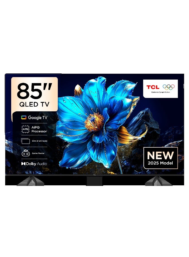Television 85 Inch Smart TV 4K QLED Colorful Quantum Crystal HDR 10+ Gaming Google TV, ONKYO 2.1 Hi-Fi, Dolby Atmos, DTS Virtual X, Voice Control, Game Master, (2025 Model) 85P7K Black image 1