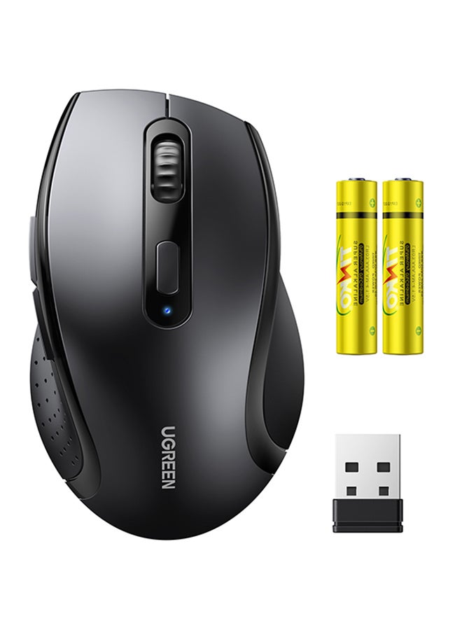 USB Wireless Mouse 2.4GHz 10M Range Ergonomic Optical Mouse AAA Battery Included 3 DPI Adjustable 1600 DPI Max 6 Buttons Computer Mouse Wide Compatibi