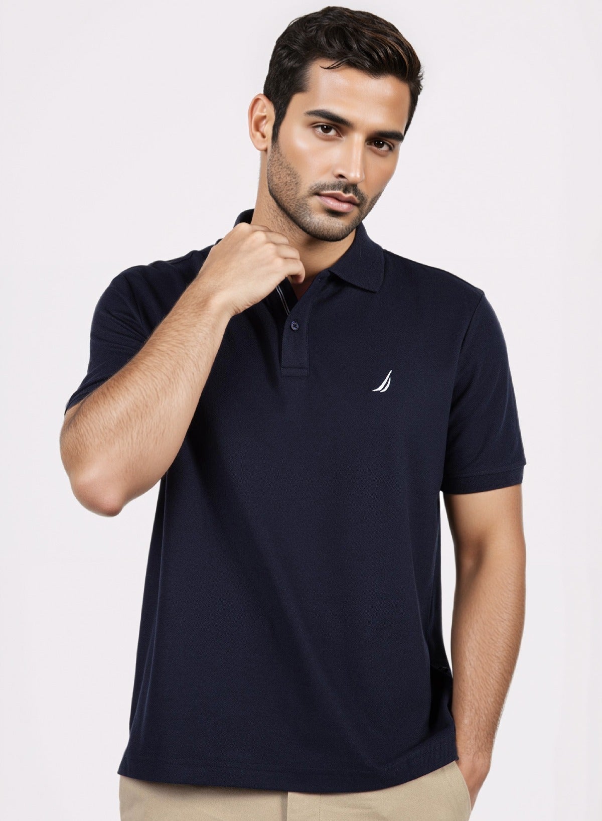 Basic Regular Fit Premium Cotton Logo Polo Shirt image 1