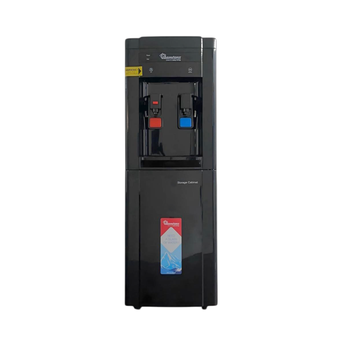 HOT & NORMAL WATER DISPENSER WITH STORAGE CABINET BLACK - RM/778 image 1