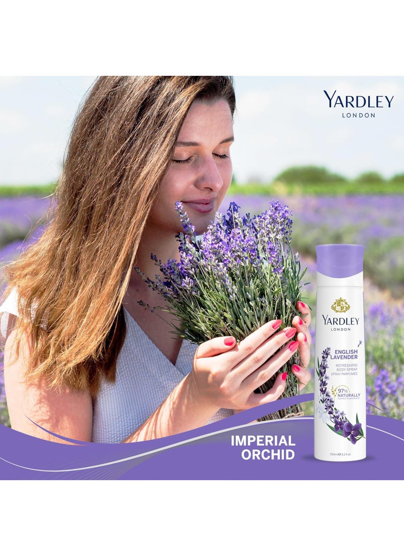 Yardley English Lavender Gift Set Eau De Toilette With Body Spray, 2 Piece Multicolour 125+150ml image 4