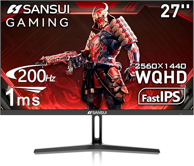 SANSUI 27 Inch WQHD IPS Gaming Monitor 200Hz 1ms Response Time Adaptive Sync HDR Black ES-G27F2Q image 1