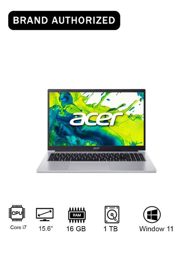 Aspire Lite AL15 Laptop with 13th Gen Intel Core i7-13620H 10 Cores Upto 4.9GHz/16GB DDR5 RAM/1TB SSD Storage/Intel UHD Graphics/15.6" FHD IPS SlimBezel Display/WiFi-6/Win 11/ English Light Silver image 1