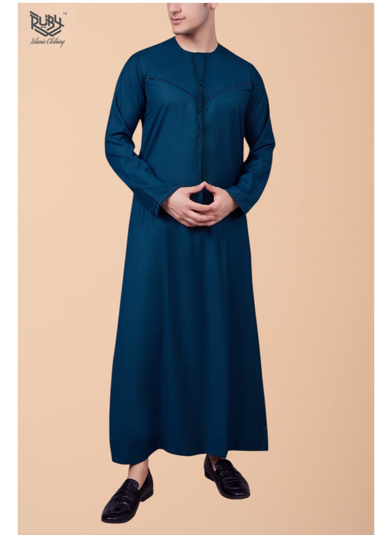 Thobe jubba kandura dishdasha for men – Emirati Style with Front Zip & Tussel image 1