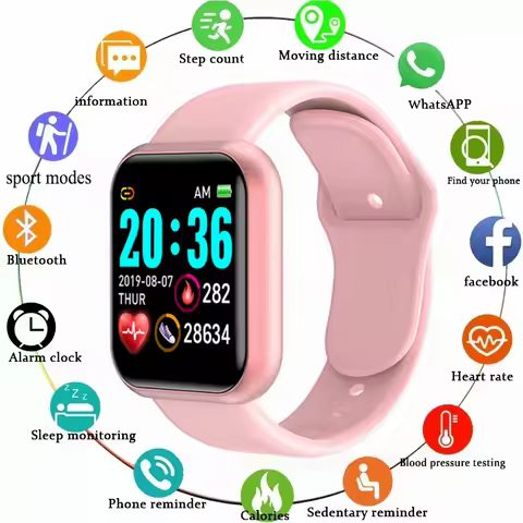 Multifunctional Smart Watch Men Women Bluetooth Connected Phone Music Fitness Sports Bracelet Sleep Monitor Y68 Smartwatch D20 image 1